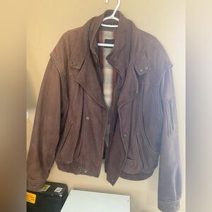 Saxony Brown Leather Jacket Size XL Men’s